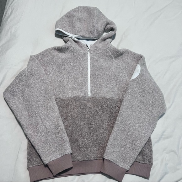 Outdoor Voices MegaFleece 1/2 Zip Hoodie Oatmeal - Picture 3 of 5